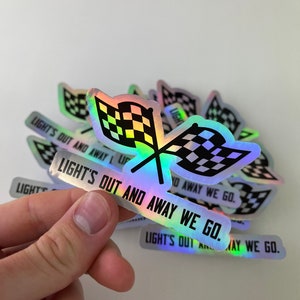 Lights Out and Away We Go Quote Formula 1 Sticker Motorsport F1 Sticker