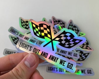 Lights Out and Away We Go Quote Formula 1 Sticker Motorsport F1 Sticker