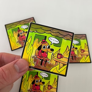 This is fine. funny Leclerc Sainz Sticker Formula One Motorsport