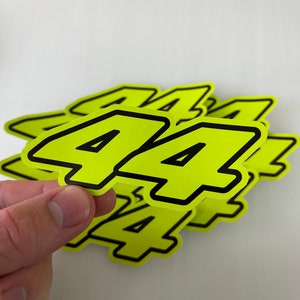 Lewis Hamilton F1 44 Number Sticker Formula One Motorsport - Fluo Yellow & Black