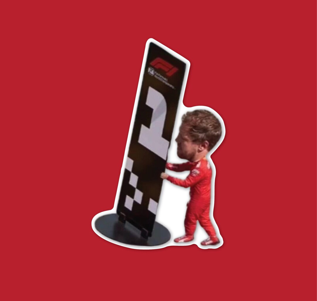 Vettel Sticker Angry Mini Vettel Formula One Sticker Cute Sticker for Notebooks, Water ...