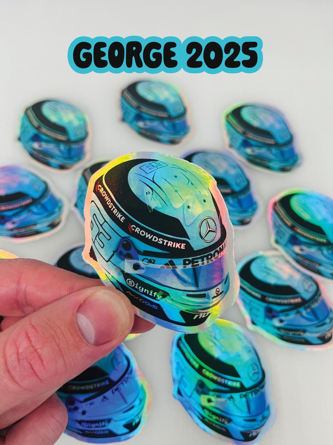 Russell 2025 Helmet Formula One Sticker Cute Stickers for Notebooks ...