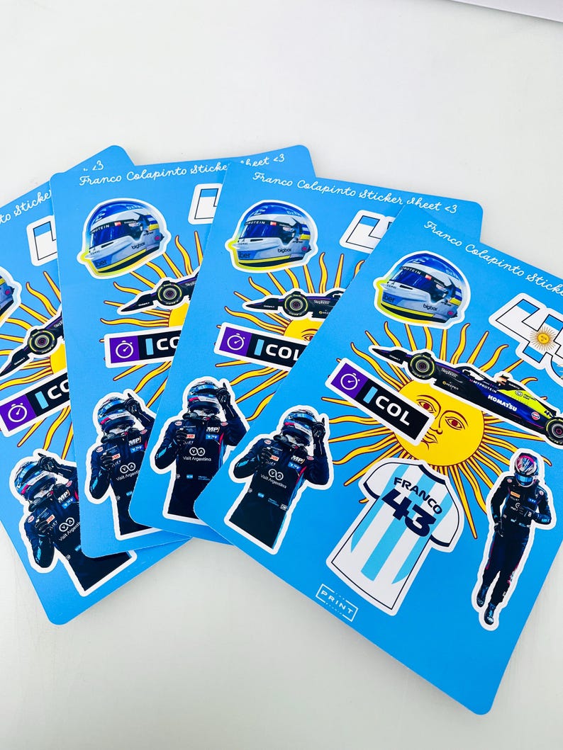 Sticker Colapinto Franco Colapinto F1 Sticker Sheet | 7 Stickers | Bottles Stickers ...