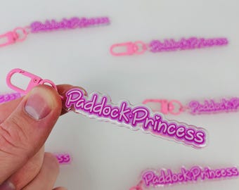 Paddock Princess F1 Pink Keychain, Epoxy Resin Mini Pendant, Motorsport Gift