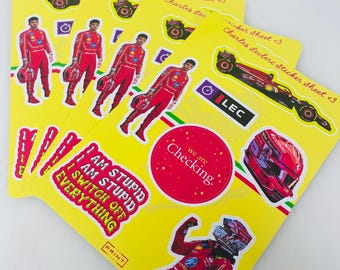 Leclerc F1 Sticker Sheet | 7 stickers | bottles stickers | laptop stickers Monaco F1 Sticker Motorsport