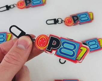 OP81 Piastri F1 Pink Keychain, Epoxy Resin Mini Pendant, Motorsport Gift