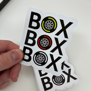 BOX BOX BOX F1 Sticker Formula One Motorsport Tires