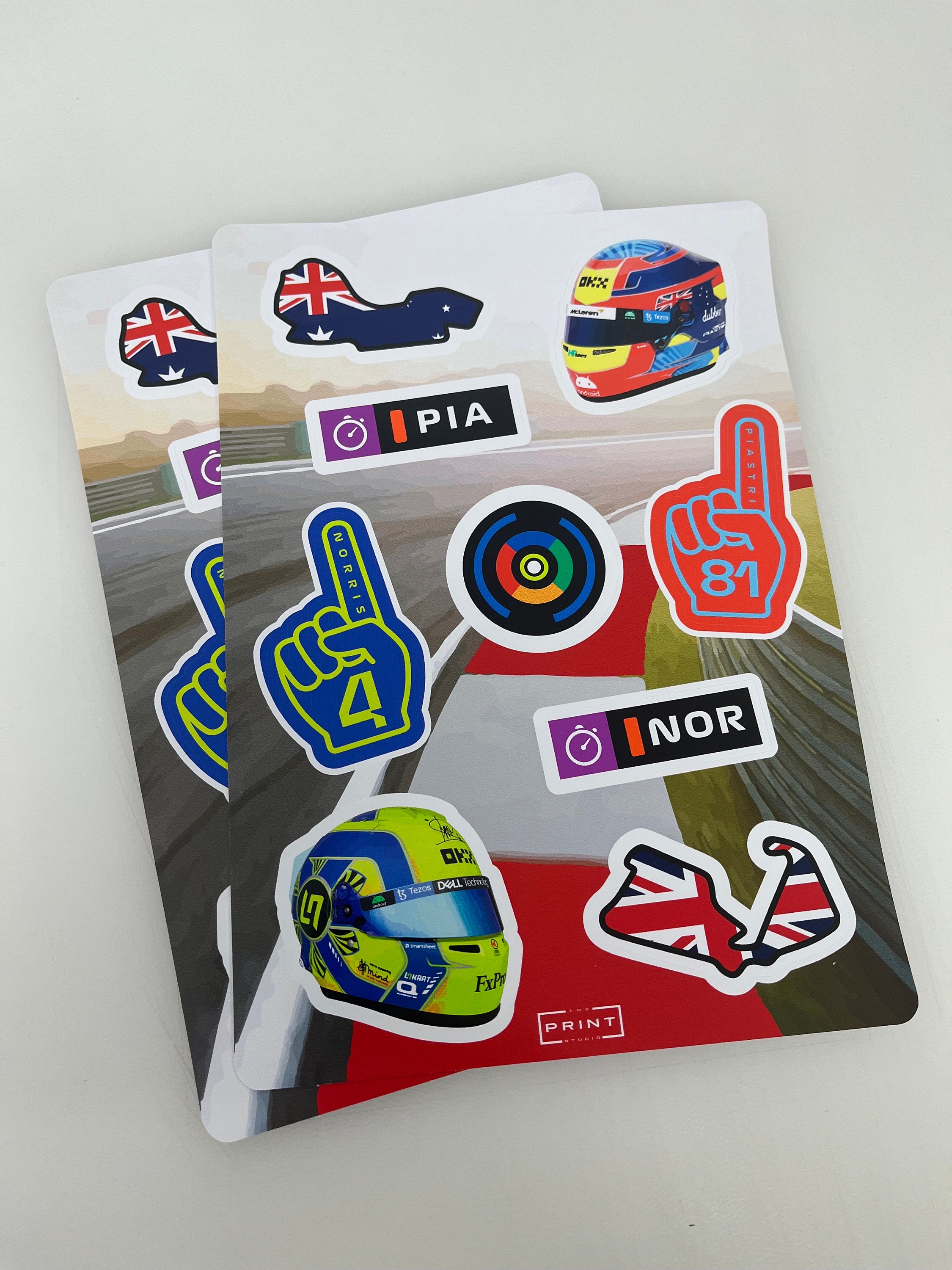 F1 Sticker Sheets Mclaren Lando Norris Oscar Piastri Sticker Sheet | 9 ...