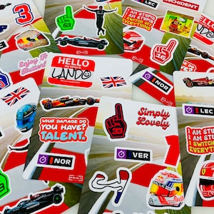 2024 F1 Sticker Sheets Lando, Leclerc, Hamilton, Ricciardo, Russell Sticker Sheet | bottles stickers | laptop stickers F1 Sticker Motorsport