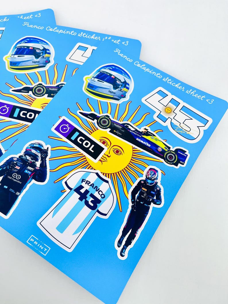 Sticker Colapinto Franco Colapinto F1 Sticker Sheet | 7 Stickers | Bottles Stickers ...