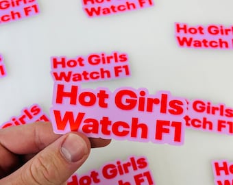 Hot Girls Watch F1 Sticker GP Racing F1 Sticker Formula One Motorsport pink girly sticker