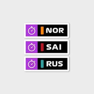 Fastest Lap Fahrer Name Sticker Pack F1 Sticker Formel 1 Motorsport