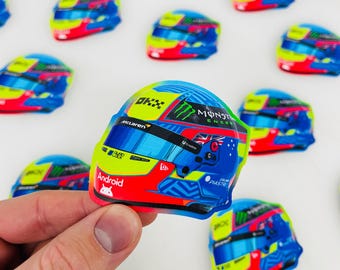 Oscar Piastri  2024 mini helmet Formula One sticker Cute sticker for notebooks, water bottles, laptops -  F1