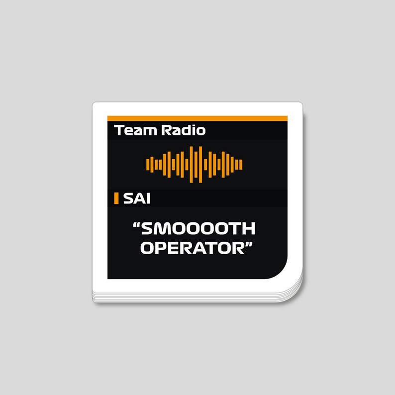 Carlos Sainz Smooth Operator F1 Radio Message Sticker Formula Etsy UK