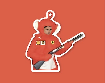 Leclerc Gun Funny meme Sticker Formula One sticker Cute sticker for notebooks, water bottles, laptops - F1