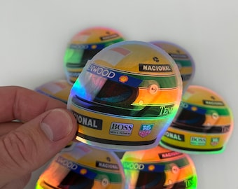 Adesivo Autografo Ayrton Senna – Sticker Prespaziato Per Auto O Casco