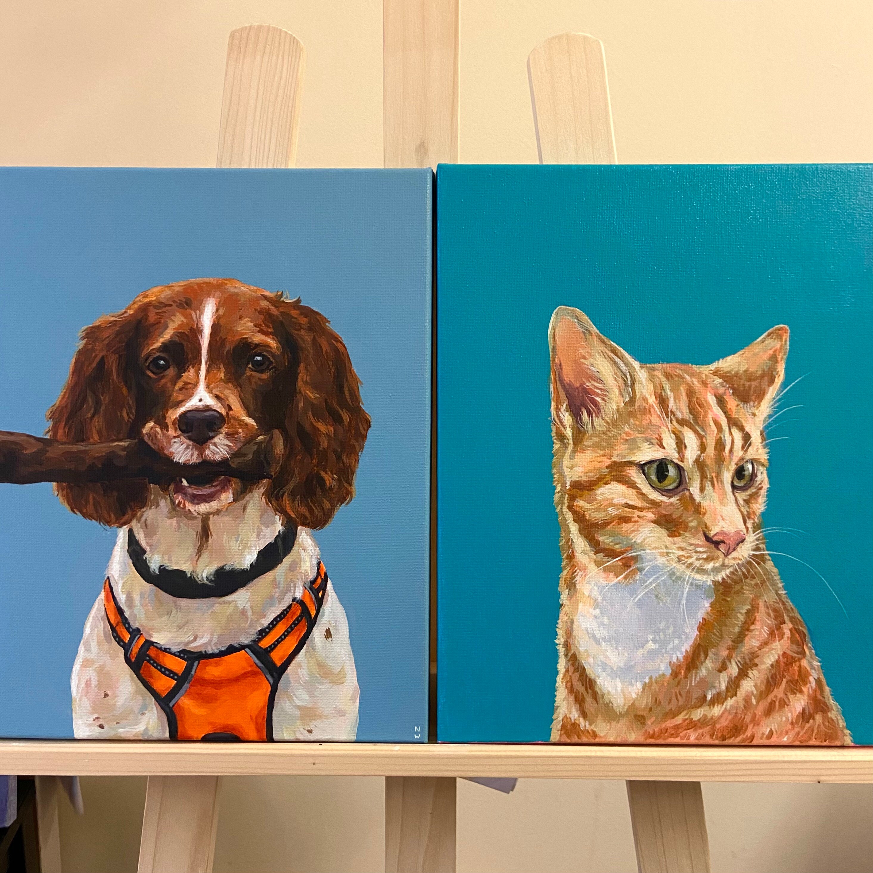Custom Hand-painted Pet Portrait on Canvas | Bespoke Acrylic Pet ...