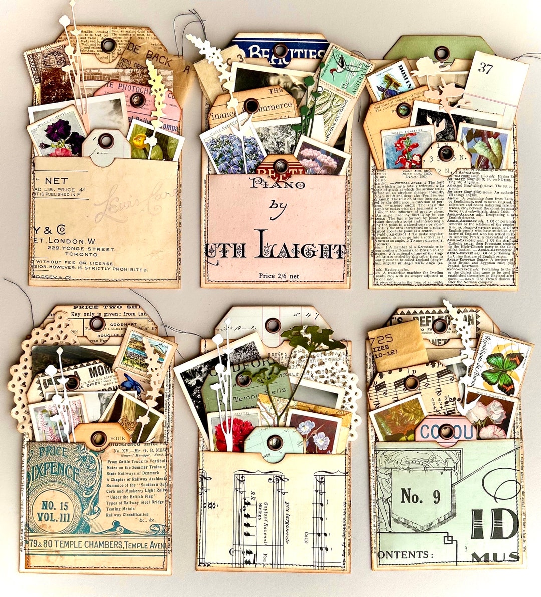 Handmade Ephemera Pocket Made From Vintage Papers. A Junk Journal ...