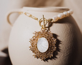 Catholic Necklace, Saint Benedict Charm, Protection Necklace, Handmade Jewelry