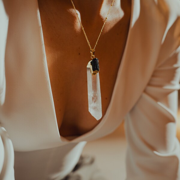 Birthstone Necklace, Clear Quartz, Handmade Jewelry