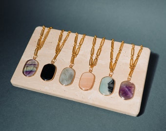 Gemstone Necklace, Crystal Layered Necklace, Best Gift for Her
