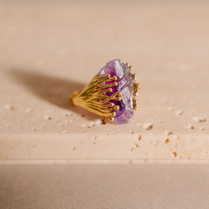 Aquamarine Ring, Spiritual Protection, Gemstone Jewelry Amethyst