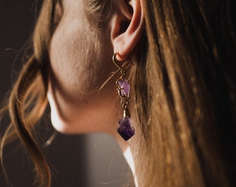 Boucles d’oreilles améthyste, boucles d’oreilles en pierres précieuses, meilleur cadeau