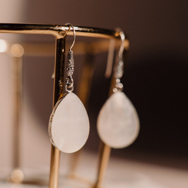 Mother-of-pearl Earrings, 925 Silver Earrings, Wedding Earrings