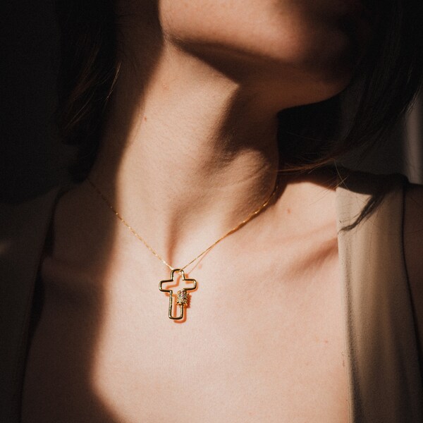 Cross Necklace, Prayer Necklace, Handmade Gift