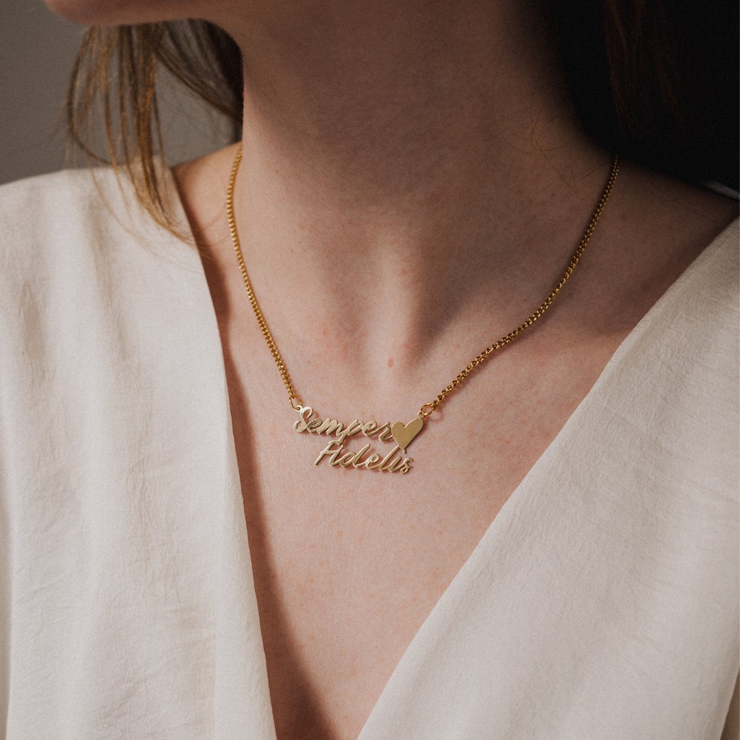 Custom Necklace Personalized Phrases Personalized Gift Etsy