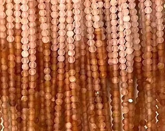 AAA Micro Faceted Sparkling Genuine Natural Gradient Red Lepidocrocite Quartz Round Small Gemstone Beads 2mm 15.5" Strand