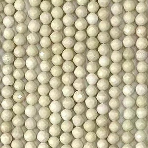 Micro Faceted Fossil Jasper River Stone Genuine Natural Loose Round Tan Beige Cream Gemstone Beads for Jewelry Making 2mm 3mm 4mm Strand image 1
