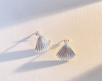 Orecchini in argento sterling con conchiglia, gioielli con perno di conchiglia, orecchini in argento