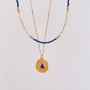 Lapis Lazuli Necklace,Dainty Lapis lazuli necklace,gold and lapis lazuli,beaded lapis choker necklace, Beaded,Lapis Lazuli jewelry