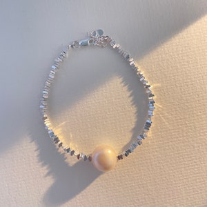 Sterling Silver Bracelet,Pearl Bracelet,Gift For Her