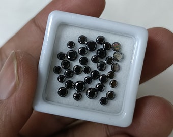 2mm Round Black Diamonds - Loose Faceted Diamond Lot