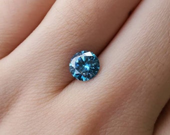 3.0MM Loose Round Blue Diamond, Faceted Solitaire