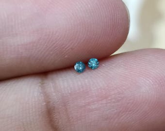 2mm Round Blue Diamond Lot – Natural Loose Gemstone