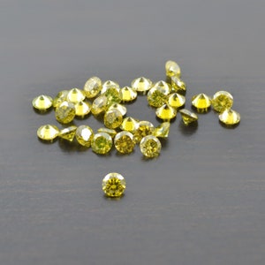 2 MM Natural Yellow Color Diamonds - Natural Fancy Yellow Color Round Brilliant Cut Loose Diamond - Calibrated Round Diamonds for Jewelry