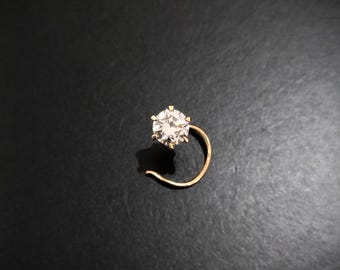 Näsring i 14 karat guld | 4 mm labgrown diamant med 6 stift
