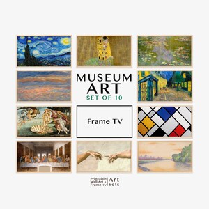 Frame TV Art CanvasTV Pack: Starry Night, The Kiss, Water Lilies, Van Gogh, Klimt, Monet, Leonardo, Botticelli, Art For Frame TV, art bundle
