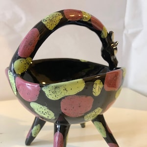 Vintage ceramic bonbon holder giraffe, unique piece, 1940s, made in Italy