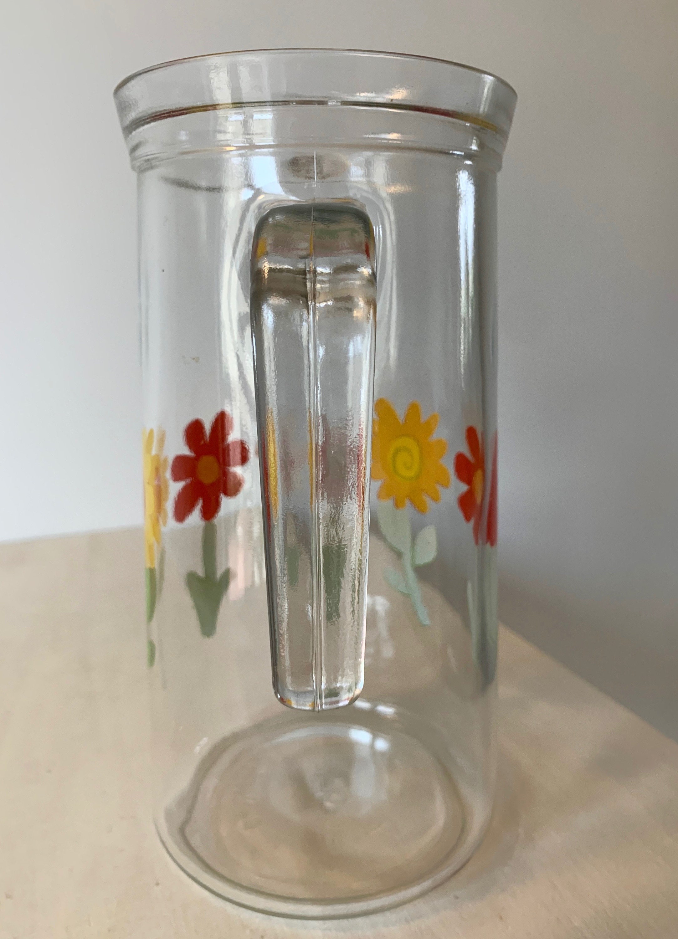 Pichet, carafe à fleurs vintage Covetro Italy rétro années 70