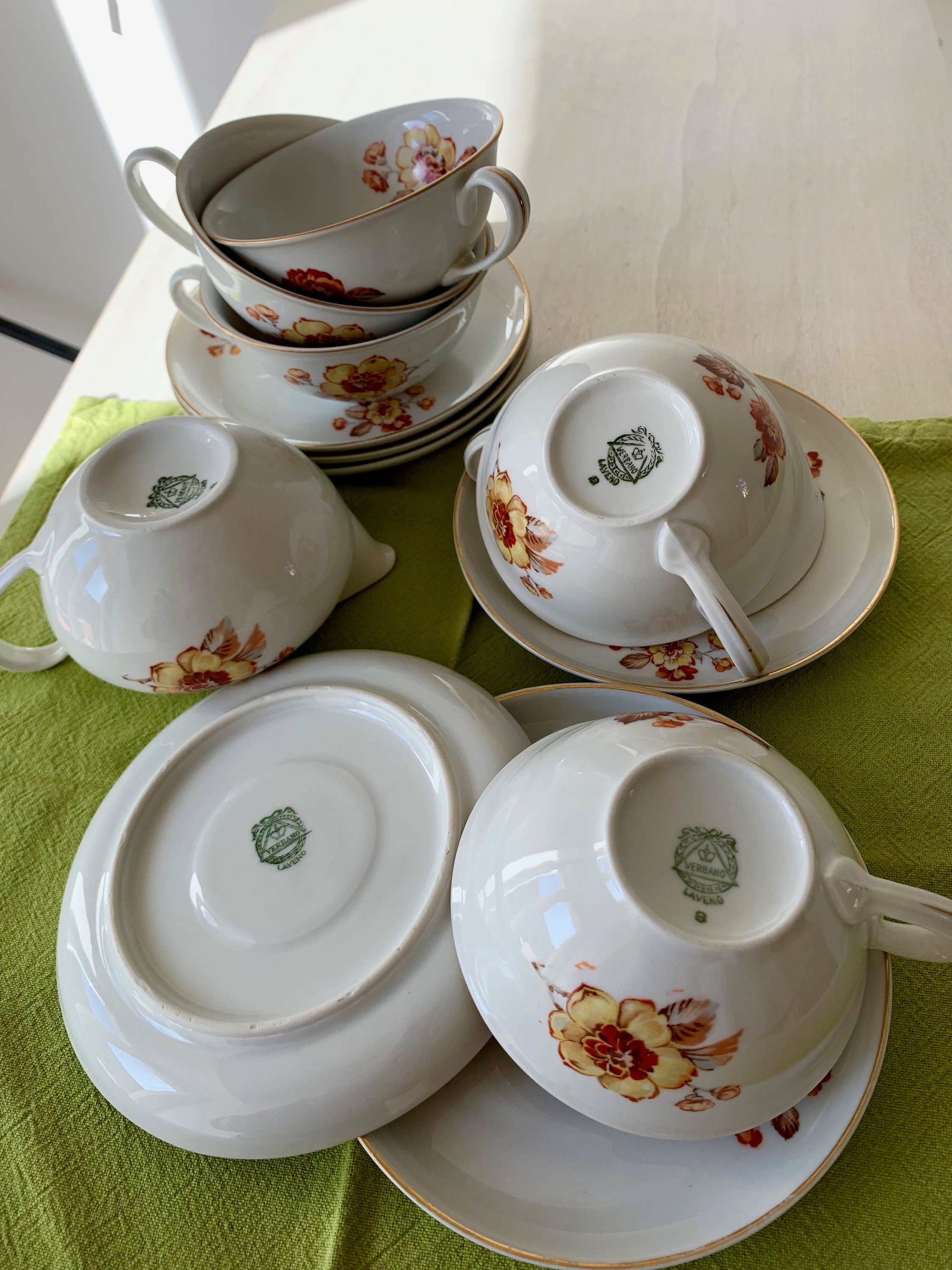 LANDNEOO Set 4 Tazze Da Caffè In Vetro Vintage – 400 Ml Con Coperchi In Bambù E Cucchiai
