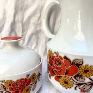 SCHUMANN ARZBERG 1960s vintage tea service Bavarian porcelain flowers designer Heinrich Löffelhardt
