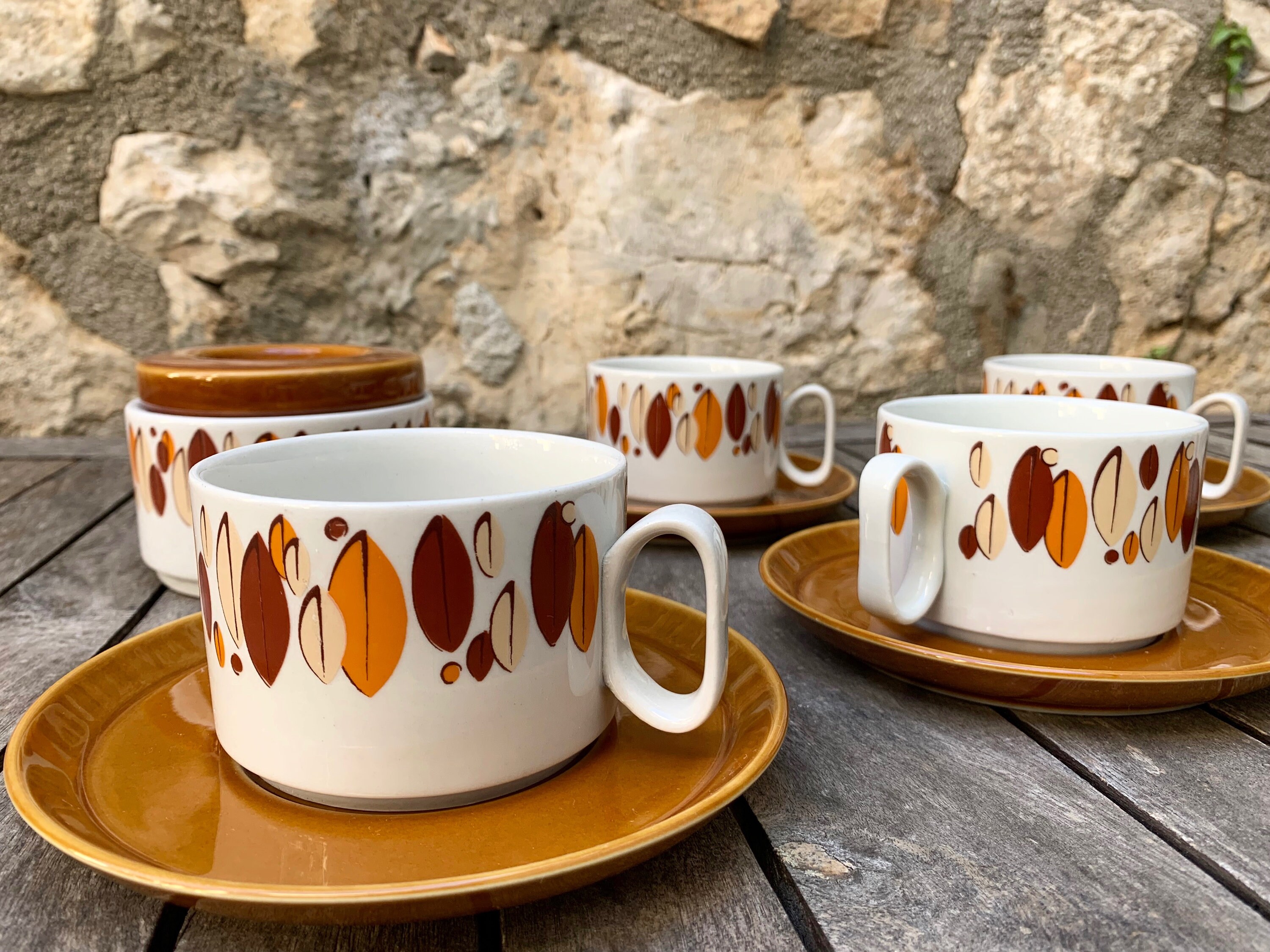 Lot De 6 Tasses à Café En Grès Tognana Stay - Avec Soucoupes - Capacité 95 Ml - Lavables Lave-vaisselle Et Micro-ondes