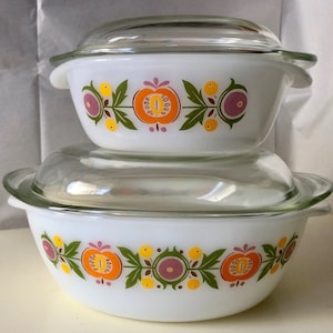SCHOTT MAINZ JENA 2 vintage tempered glass casserole dishes made in Germany