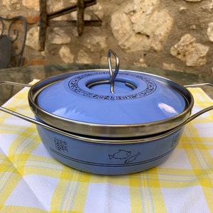 SILTAL vintage porcelain steel pan from the 70s, made in Italy