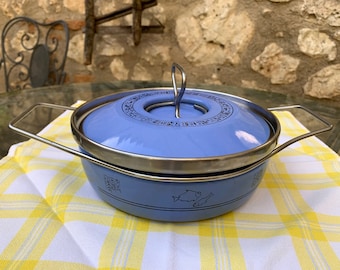 SILTAL vintage porcelain steel pan from the 70s, made in Italy