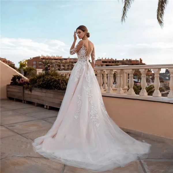 Blush Wedding Dress - Etsy